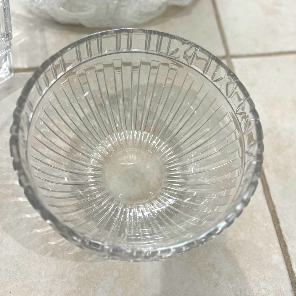 Tiffany large crystal bowl Elegant Clear Glass Bowl